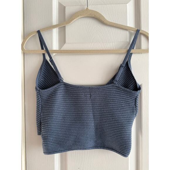 Aerie Women’s Cross Front Sweater Tank Top Marbled Blue size medium - Picture 6 of 7